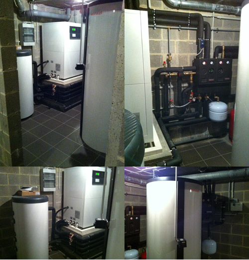Placement d'une pompe à chaleur air/eau intérieure avec appoint chauffage solaire